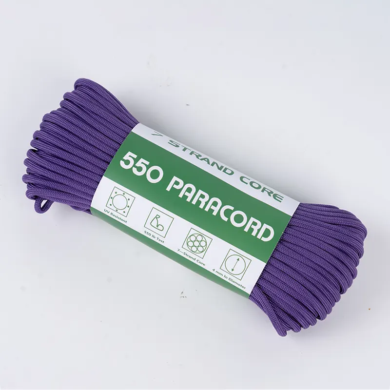 7-strengs kern 4 mm effen paars 550 polyester paracord